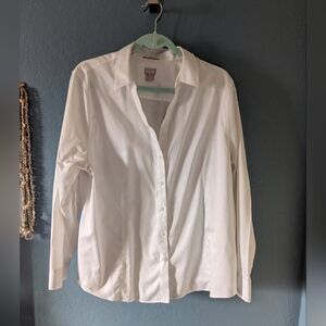 Professional Chicos Sz 3 White No-Iron Button-Down Office Siren